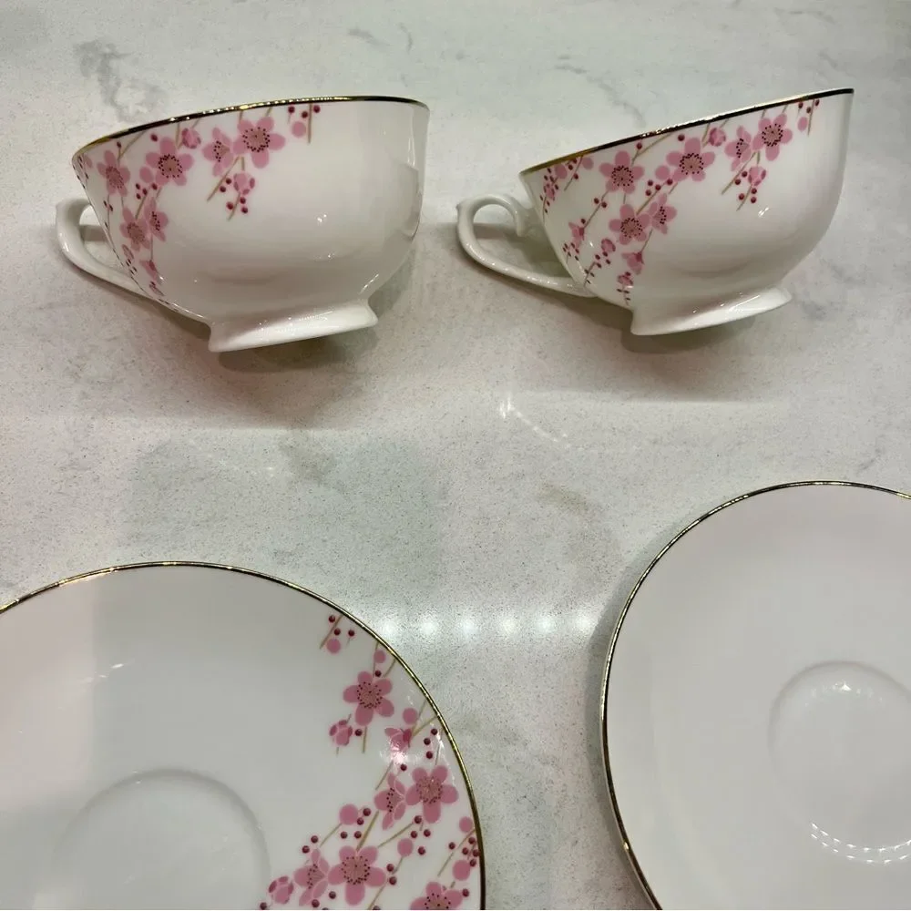 Teavana Sakura Cherry Blossom Holly Bone China 24 KT Filigree Tea Kettle 43 oz - Picture 14 of 16